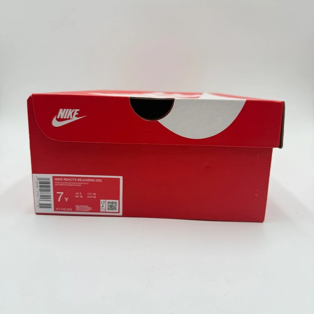 Nike Size 7Y ReactX Rejuven8 'Rose Gold' (GS) Foam Shoes IF1746-602